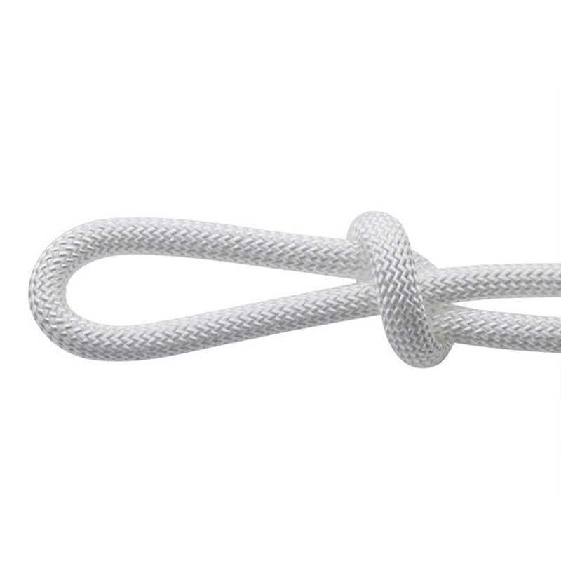 8mm Tali Jalinan PP Regangan Rendah Rintangan Kimia berwarna putih padu