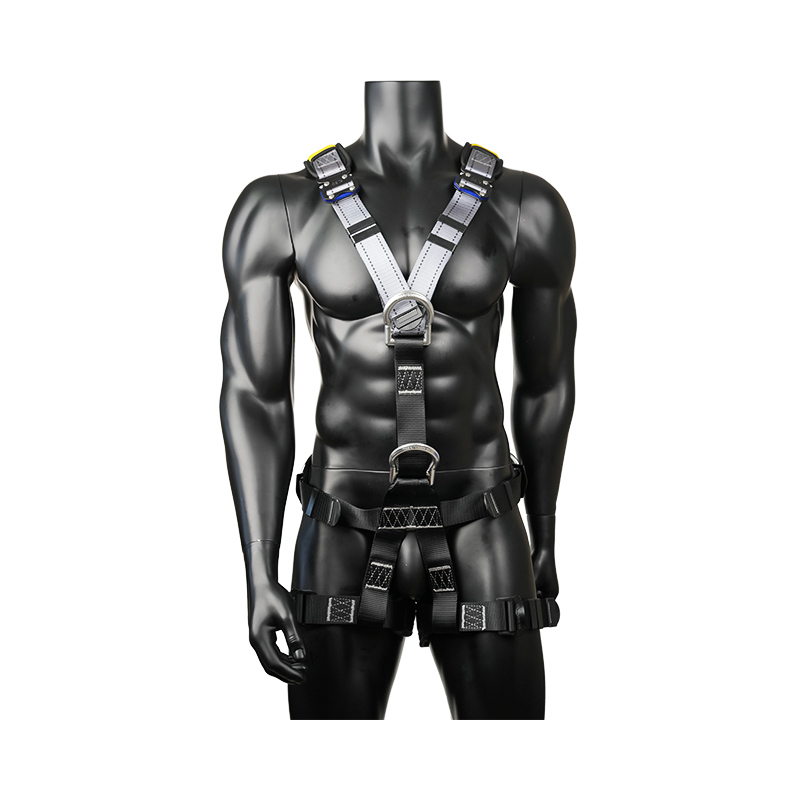 KA14-1 Abah-abah memanjat dengan 5 gelang Aluminium D, 2 gesper lepas cepat EN361